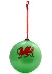 Pêl Chwythadwy Draig Goch Cymru Gyda Keychain