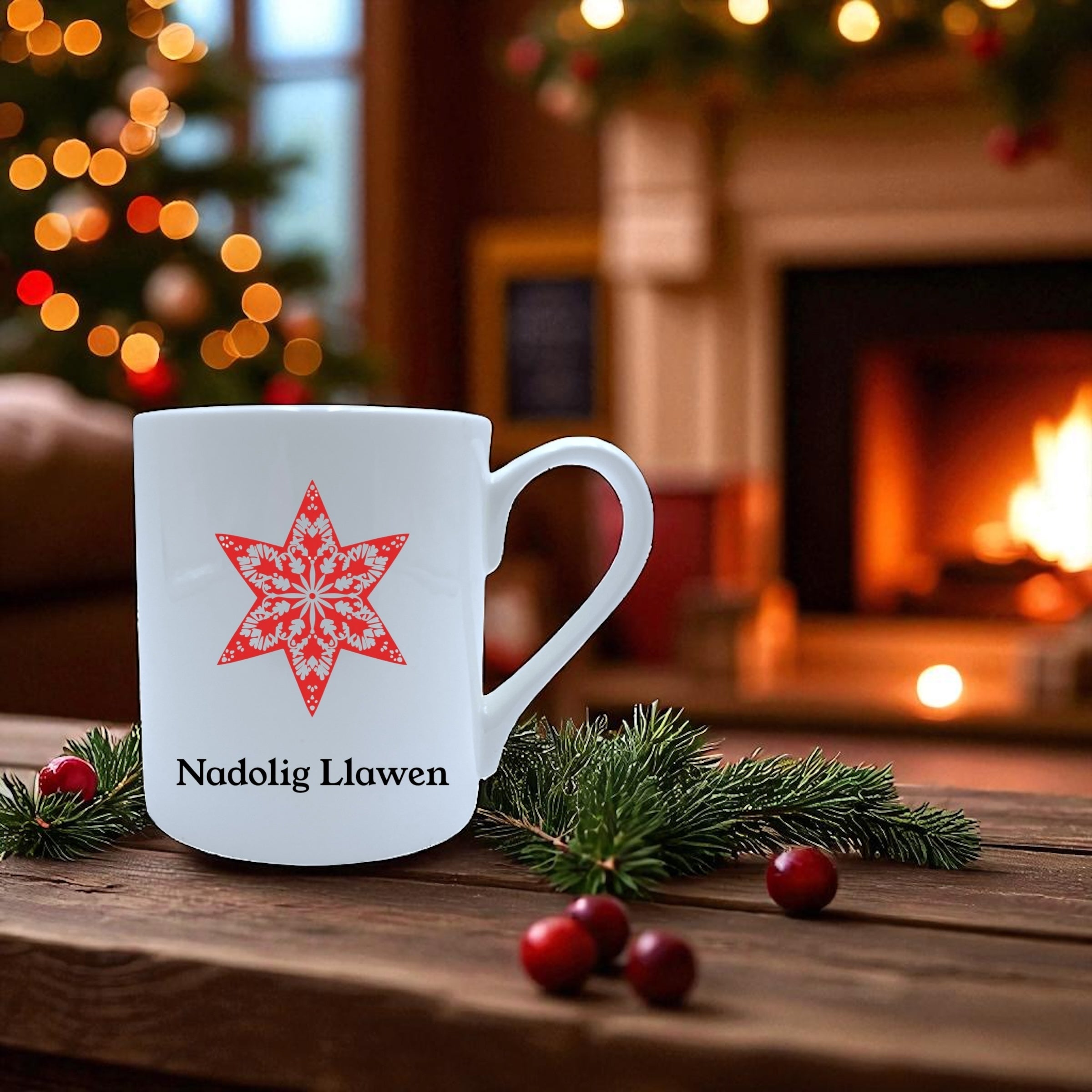 Nadolig Llawen Bone China Mug Set