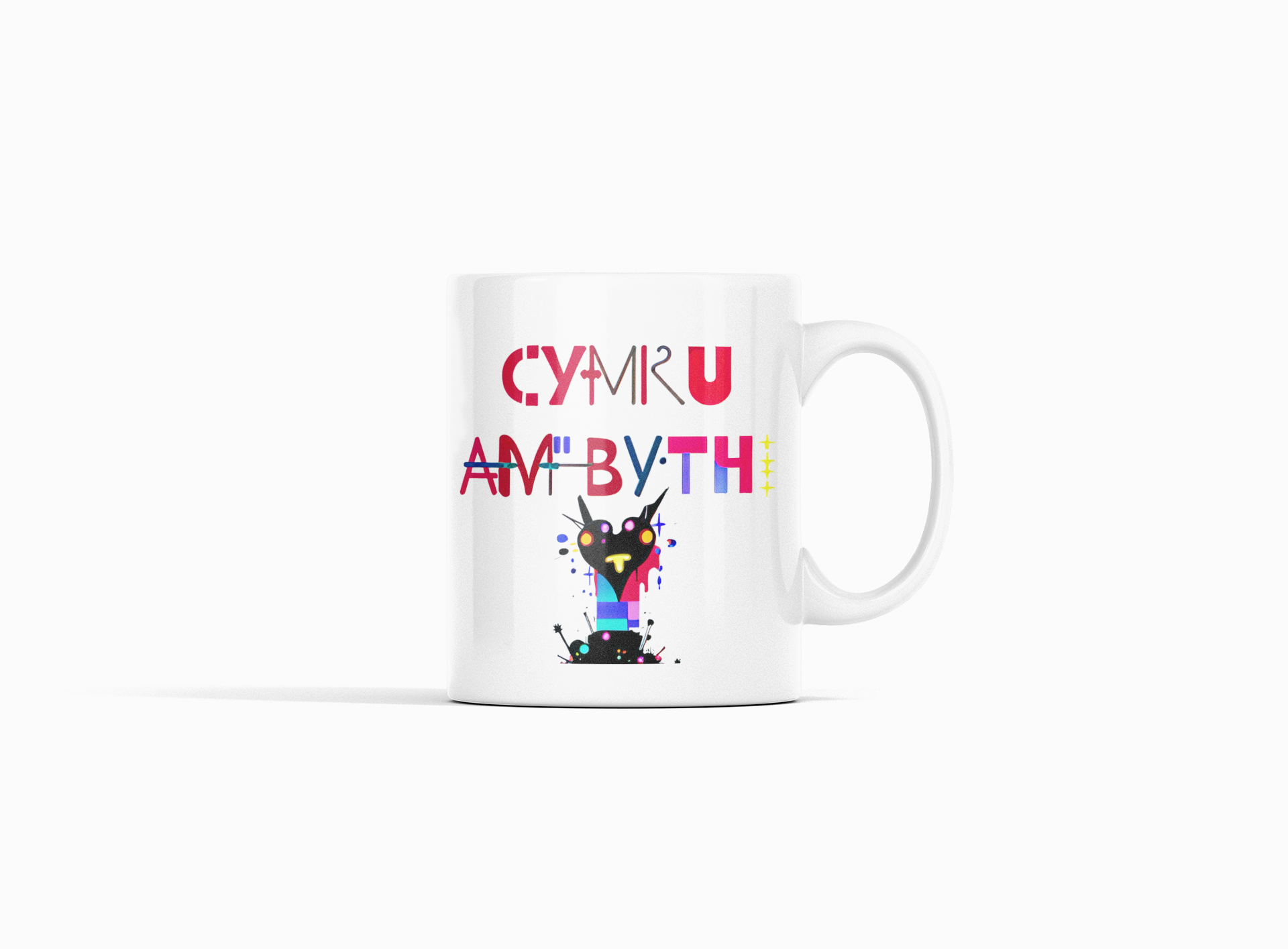 Cymru Am Byth Robot Heart Mug