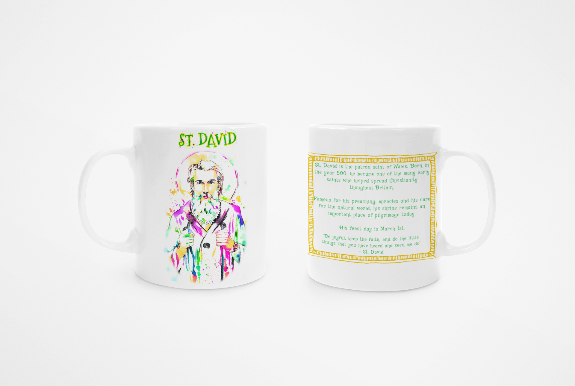 Welsh Legends - St. David Welsh Patron Saint of Wales Mug