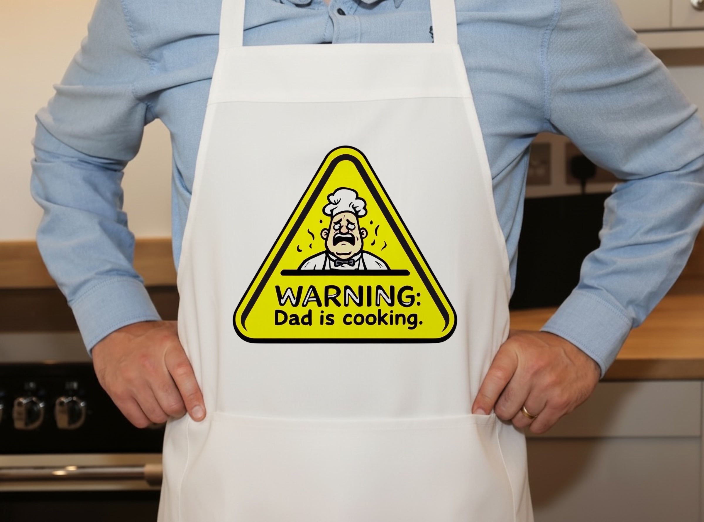 Warning sign: Dad is cooking Apron