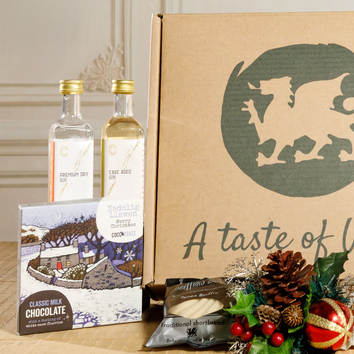 Christmas Gin & Chocolate Welsh Hamper - The Christmas Gin & Chocolate Gift Box Food & Drink Gift Set