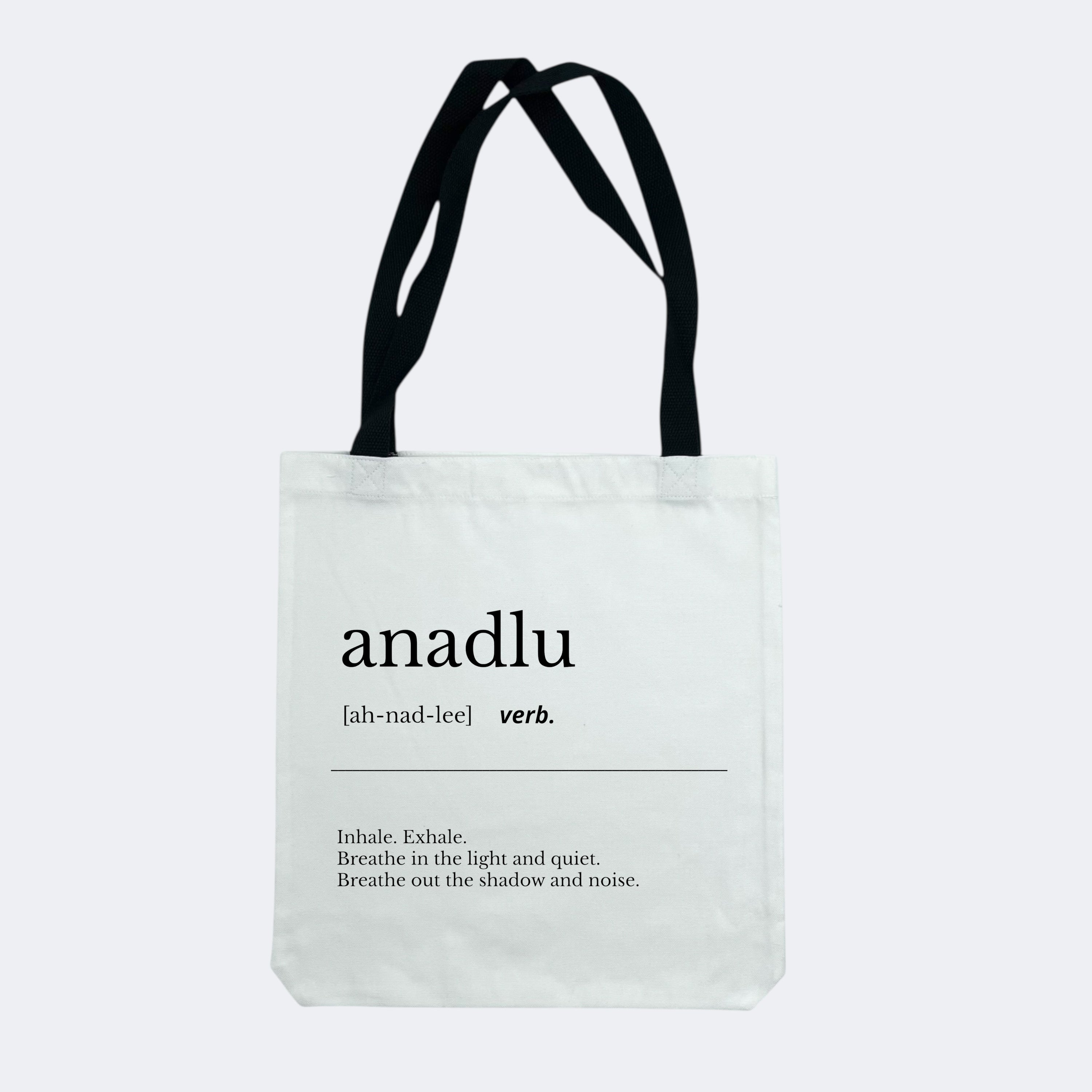 Anadlu (verb) -  Black Handle Tote Bag