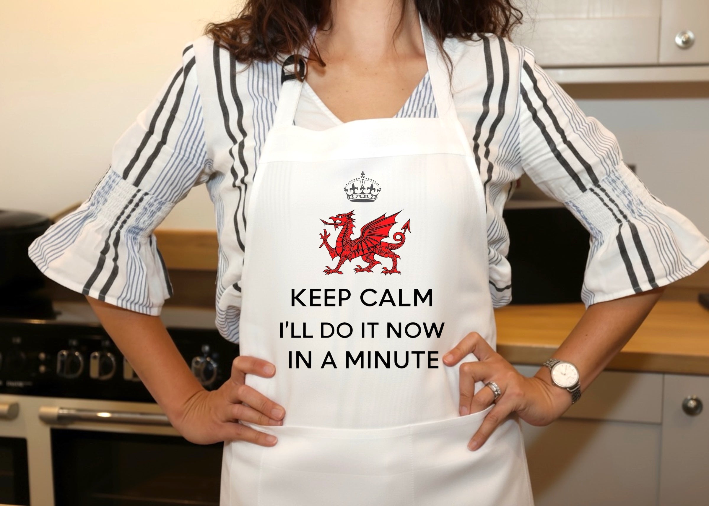 Keep Calm I'll Do It Now In A Minute Apron