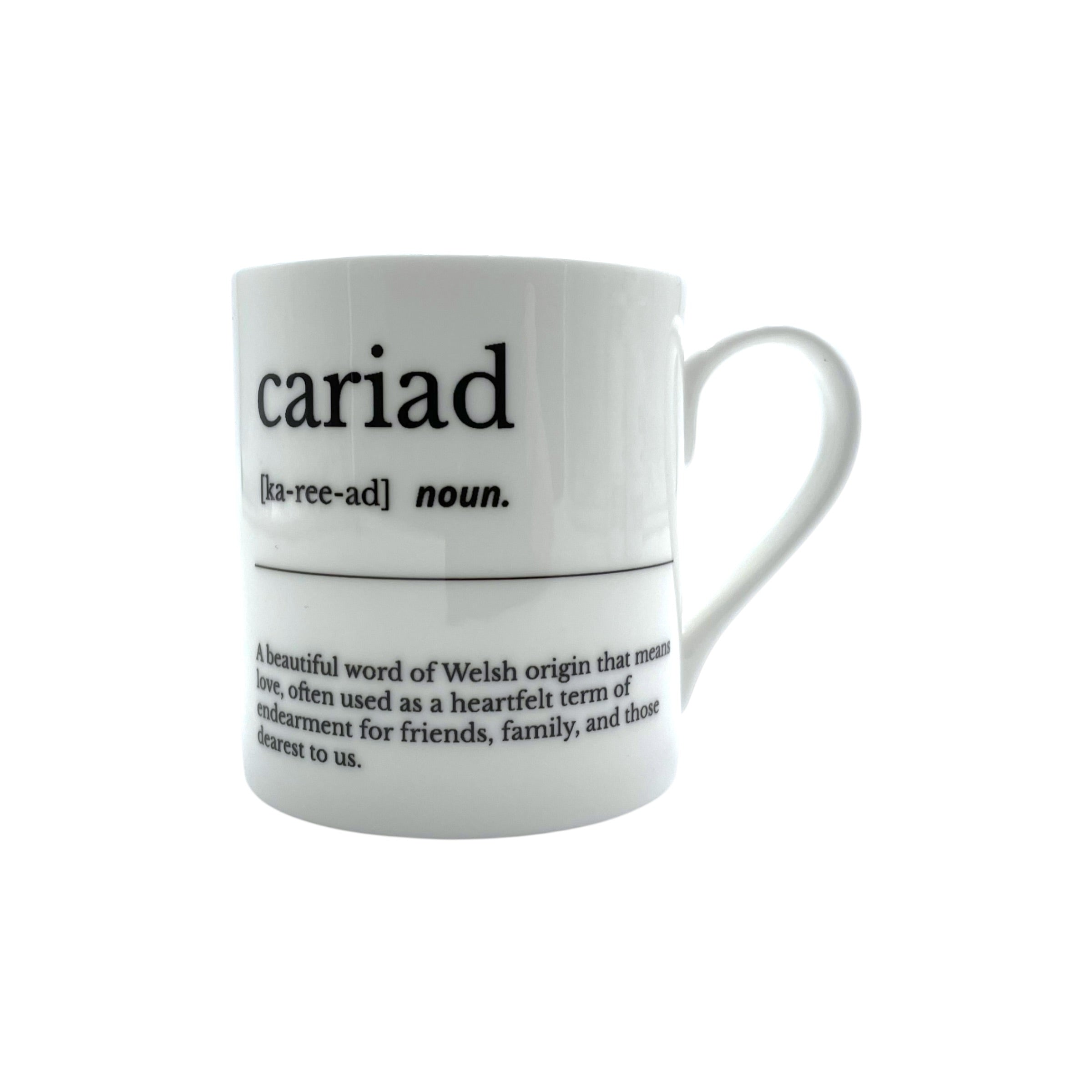 Cariad (noun) -  Descriptive Bone China Mug