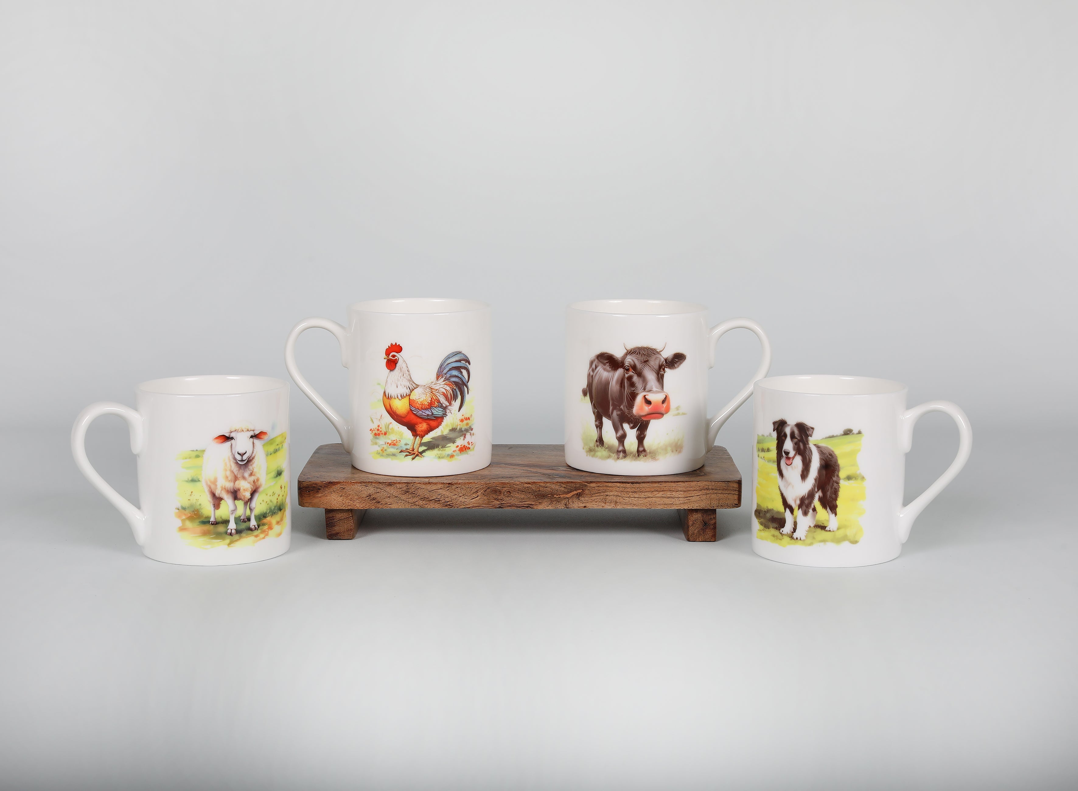 Welsh Animal Farm Bone China Mug Set
