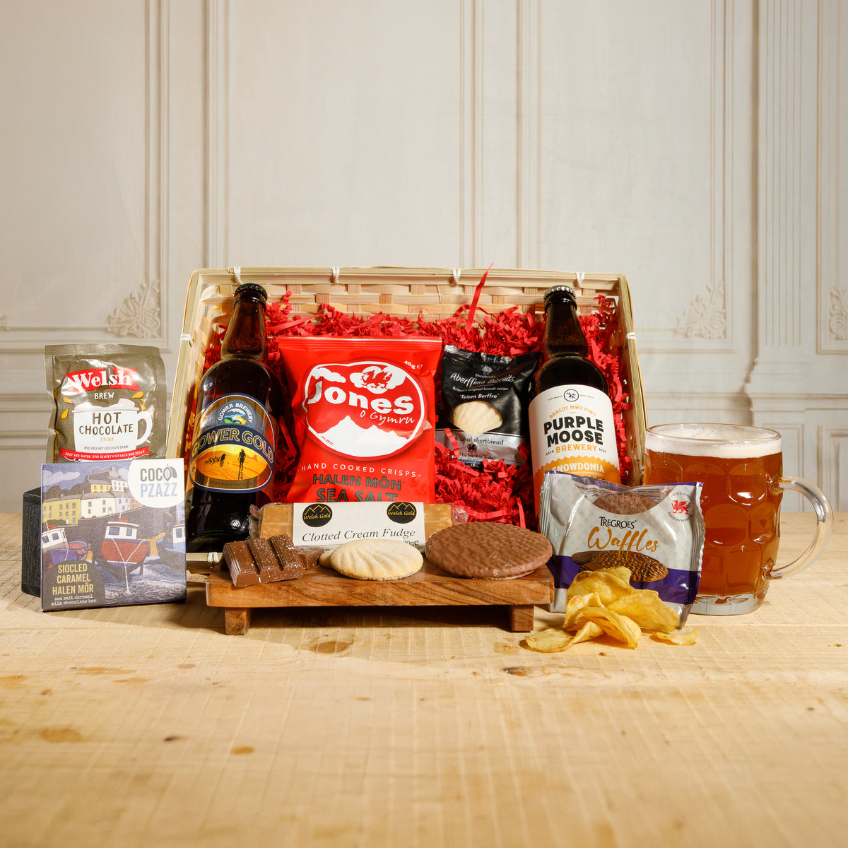 Welsh Hamper - Welsh Waffles, Chocolate and Beer Gift Box Food & Drink Gift Set