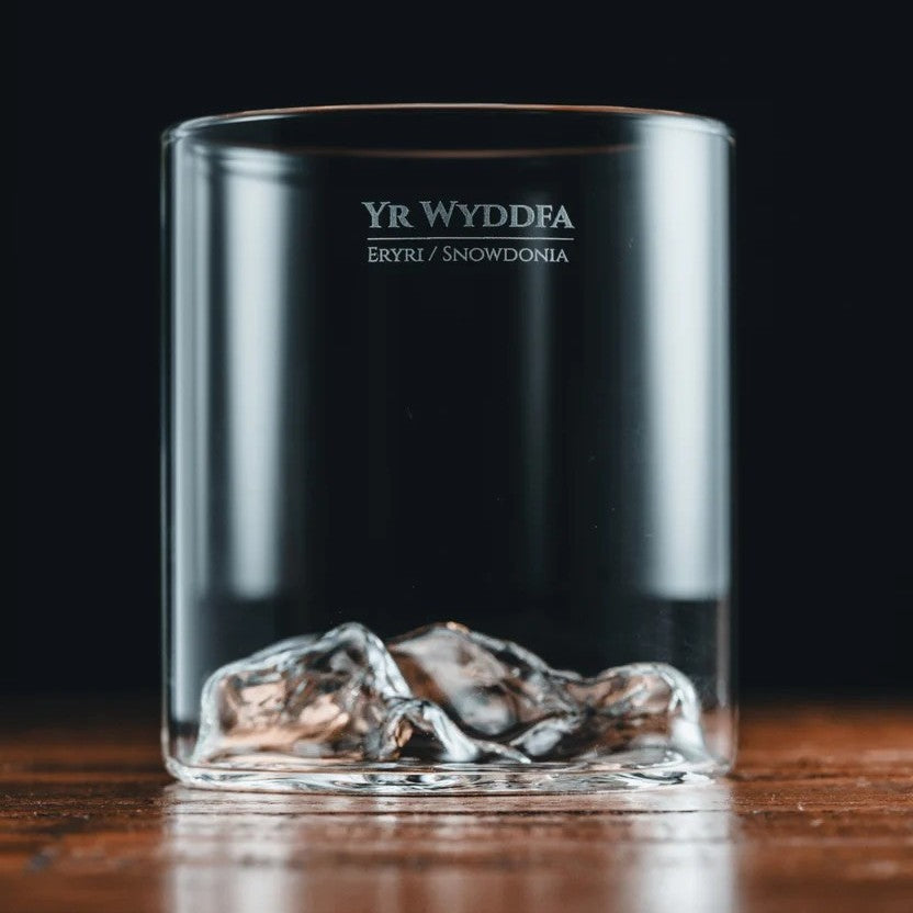 Gilded Peaks - Yr Wyddfa (Snowdon) Wales Glass Tumbler & Coaster Set