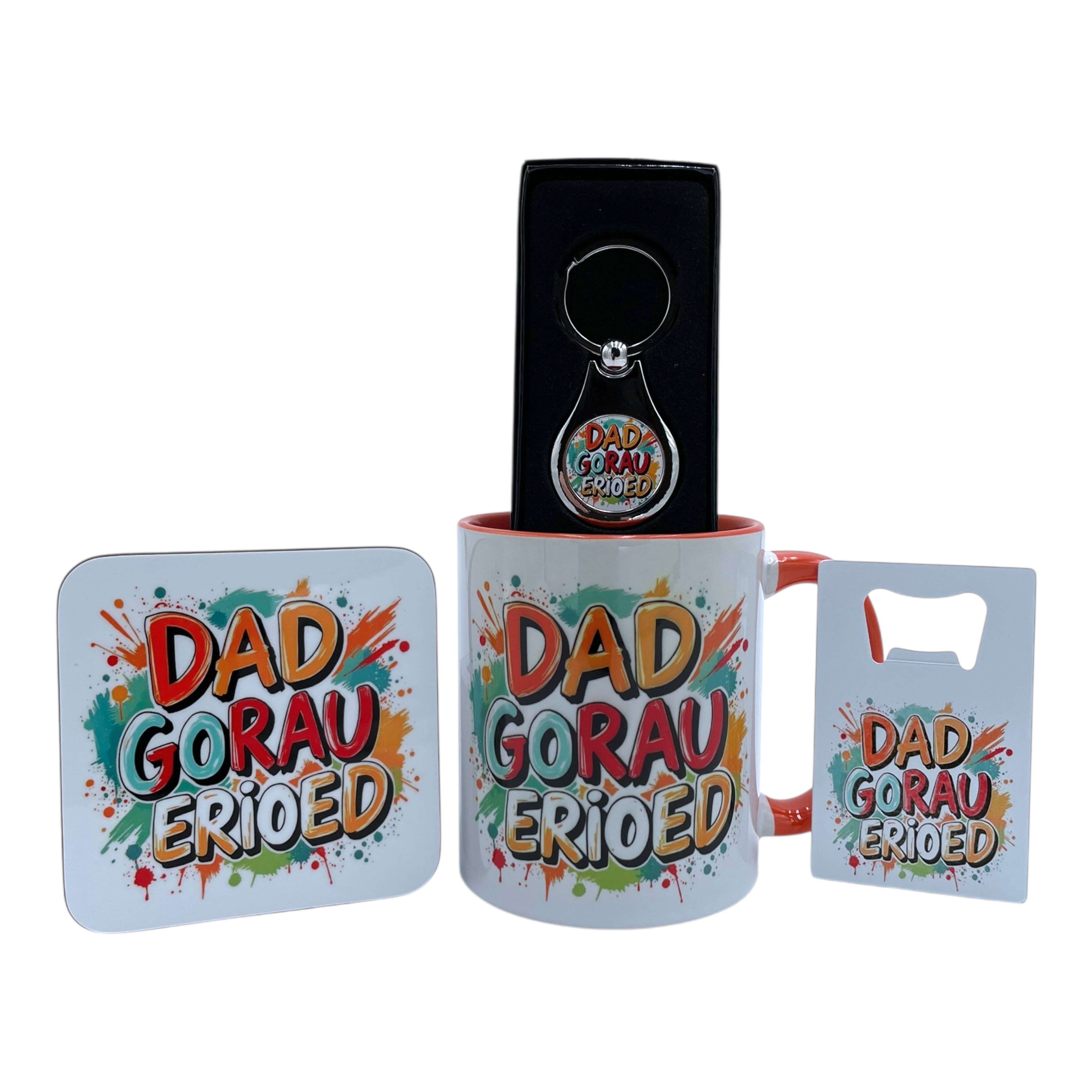 Dad Gorau Erioed (Mwg Oren) - Set Anrhegion