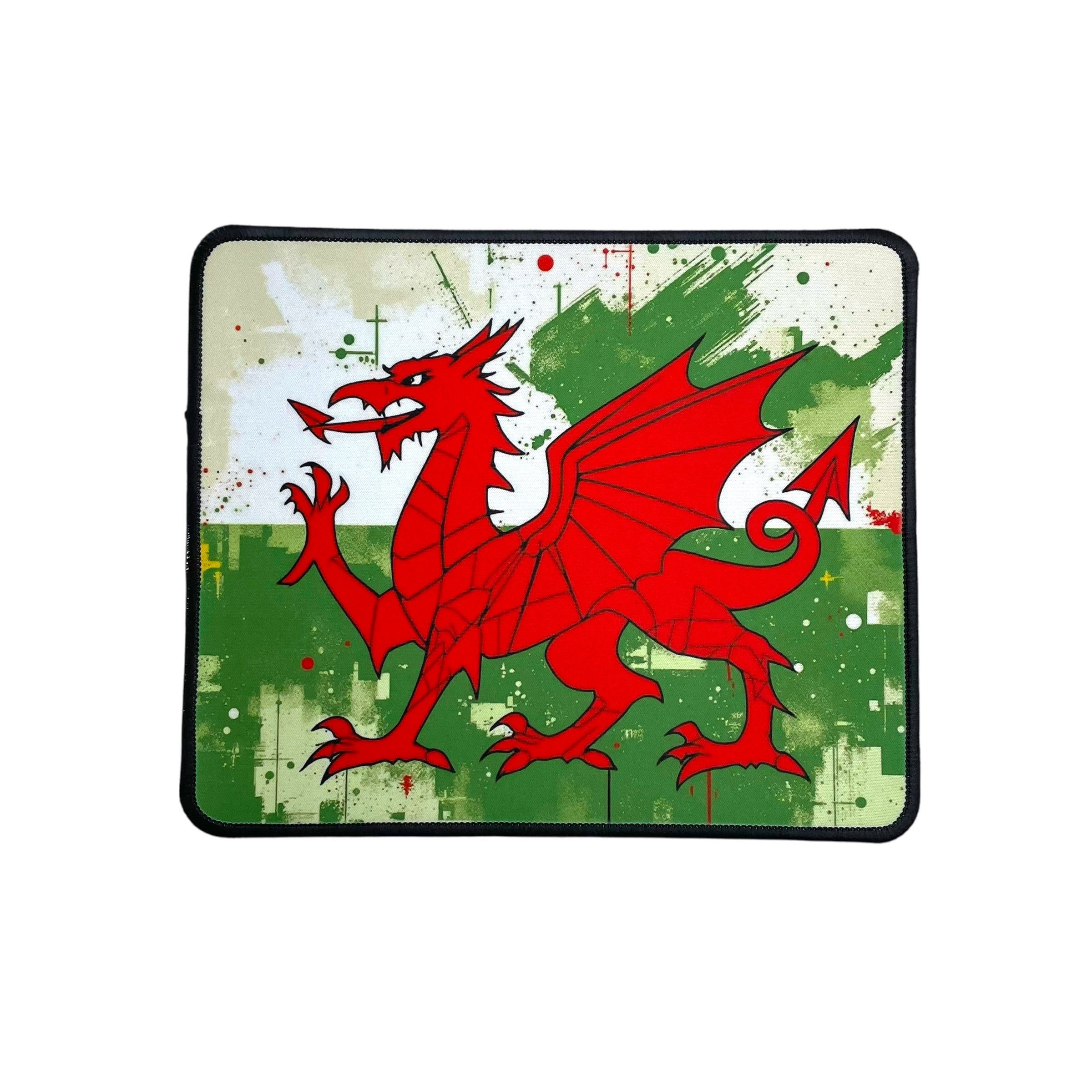 Welsh Dragon - Splatter Art Mouse Mat Computer Accessory