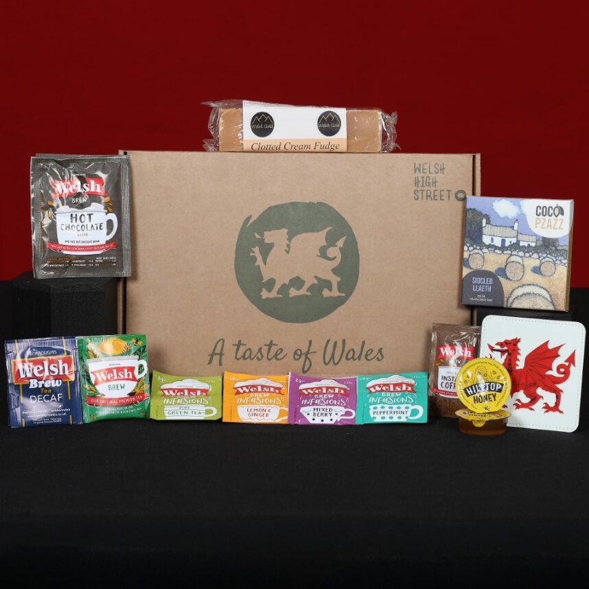 Welsh Hamper - The Hot Teas and Treats Hamper Food & Drink Gift Set