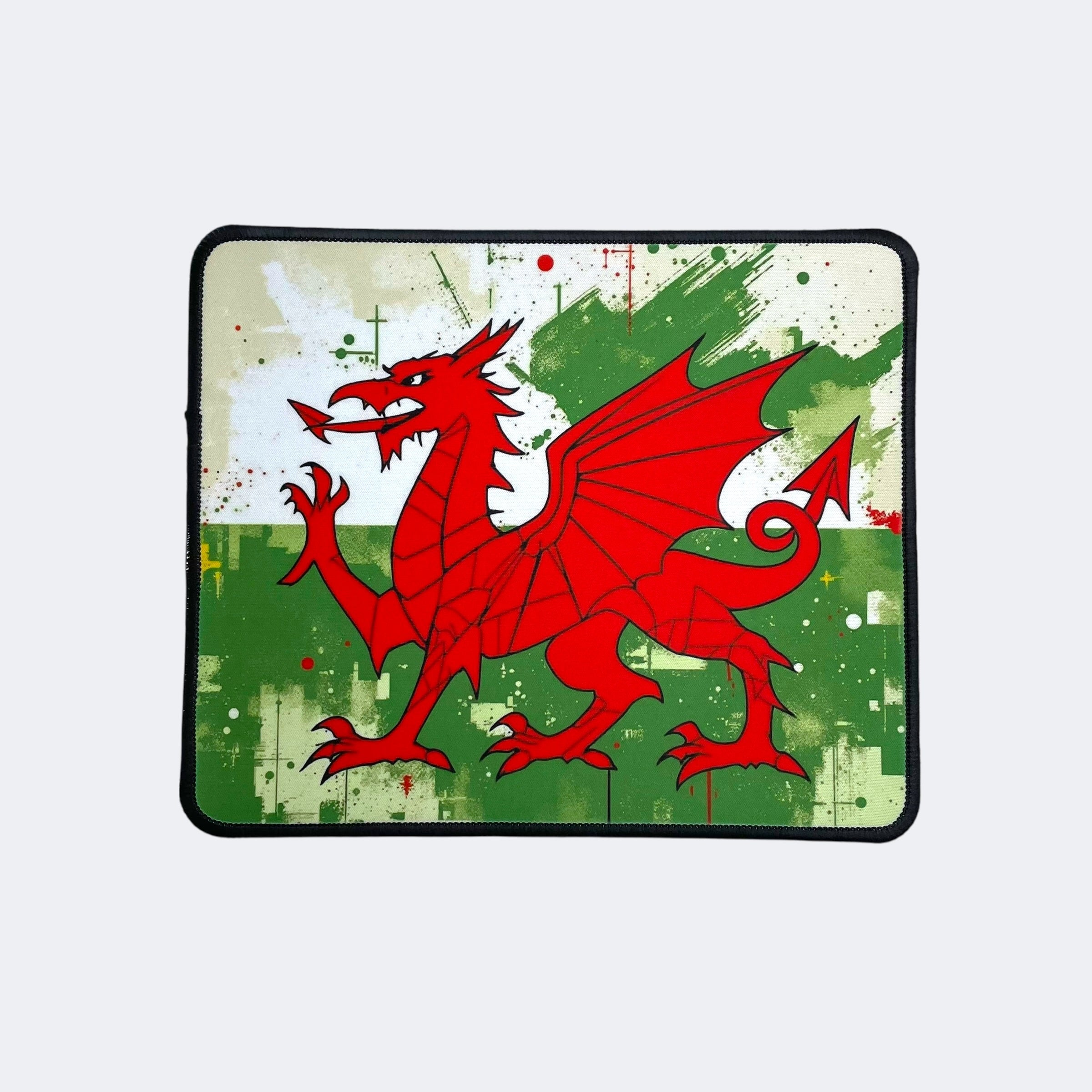 Welsh Dragon - Splatter Art Mouse Mat Computer Accessory