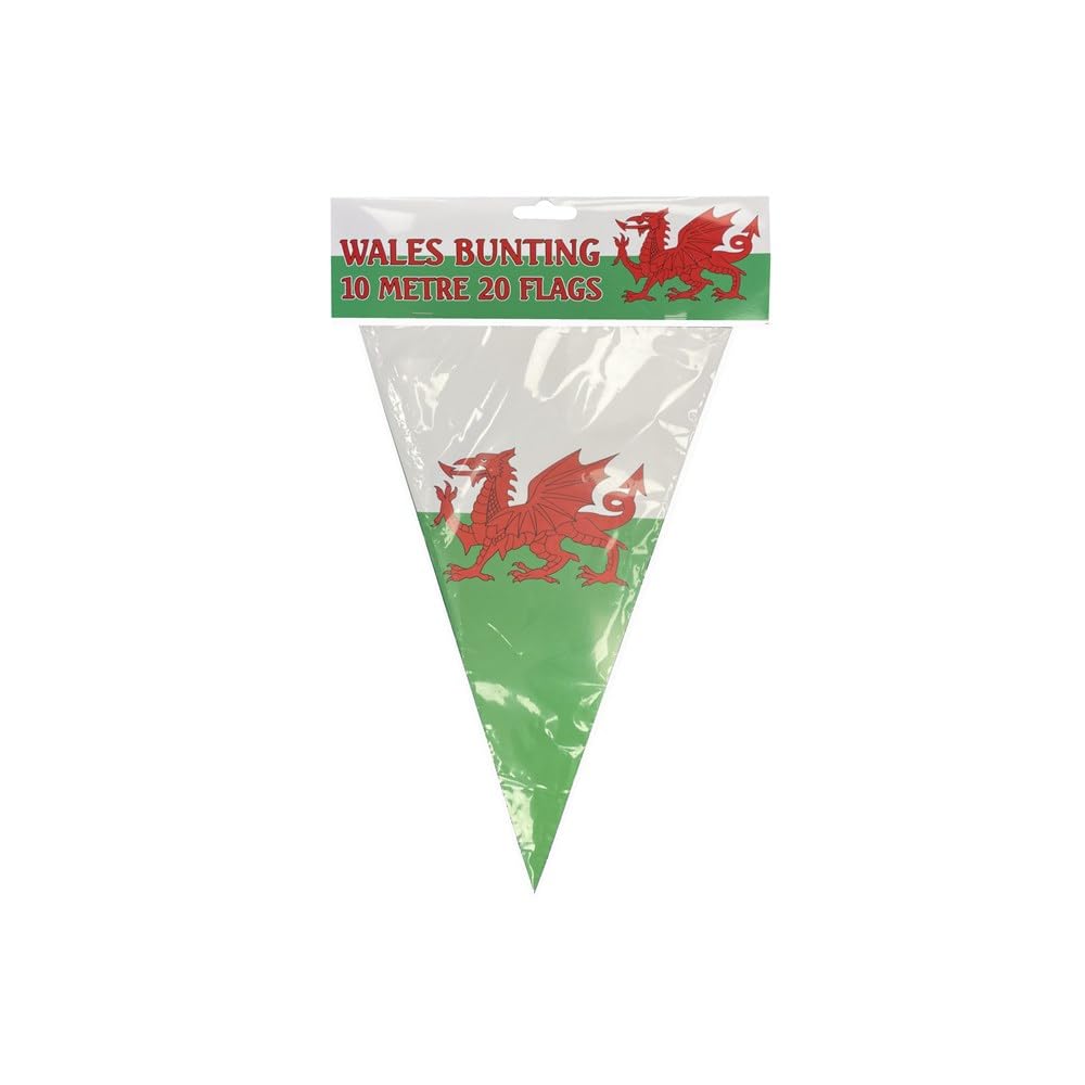 Welsh Flag Triangle Bunting - 10 m