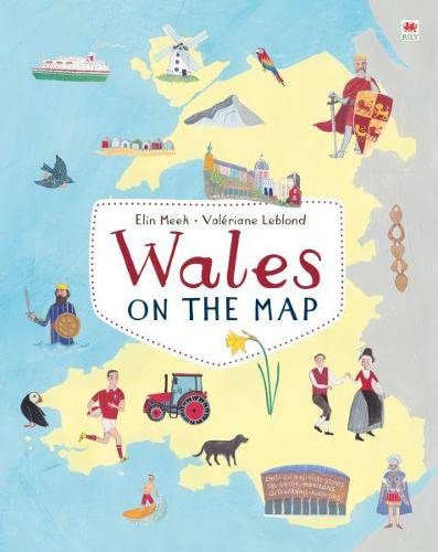 Llyfr - Cymru ar y Map gan Elin Meek - Clawr Caled