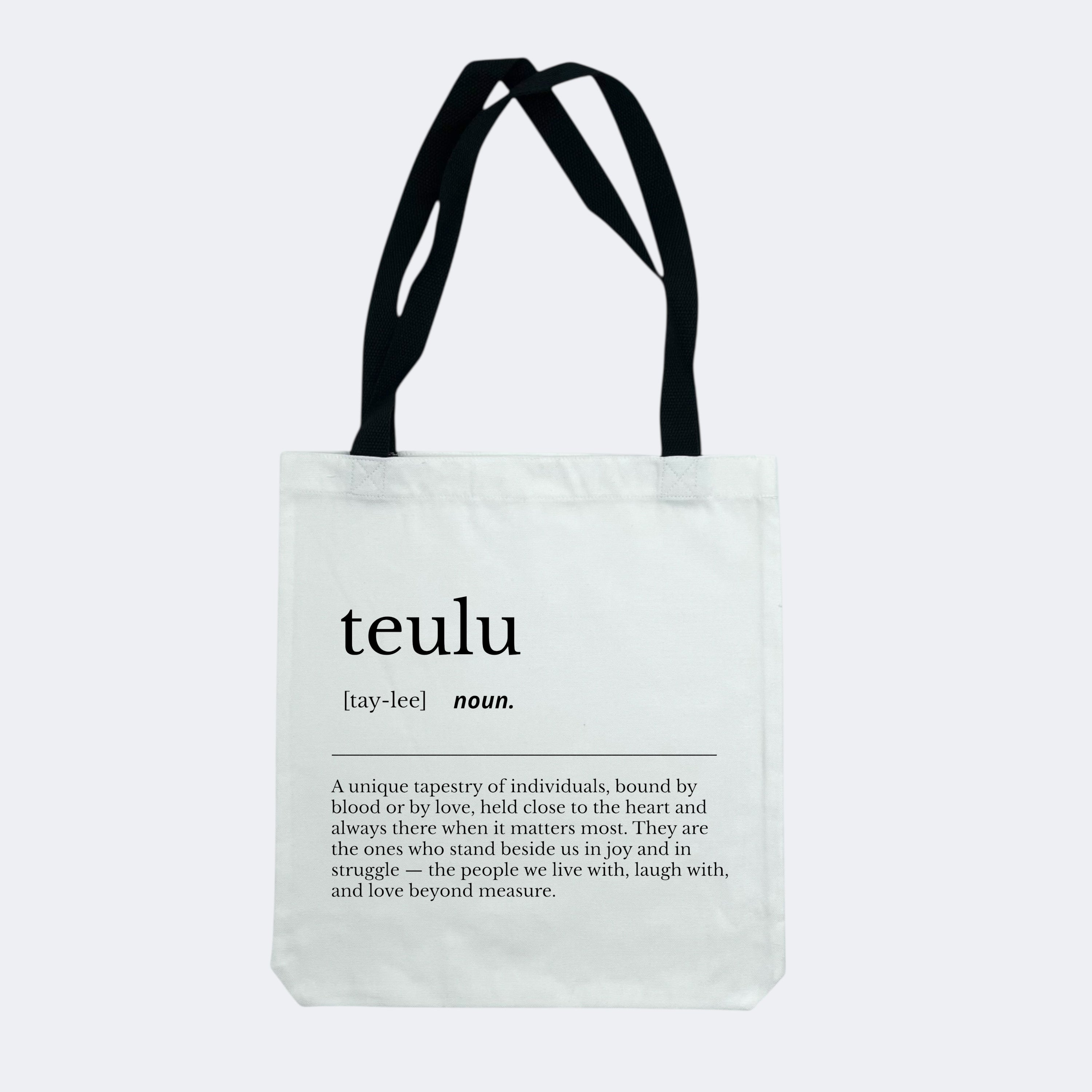 Teulu (noun) -  Black Handle Tote Bag