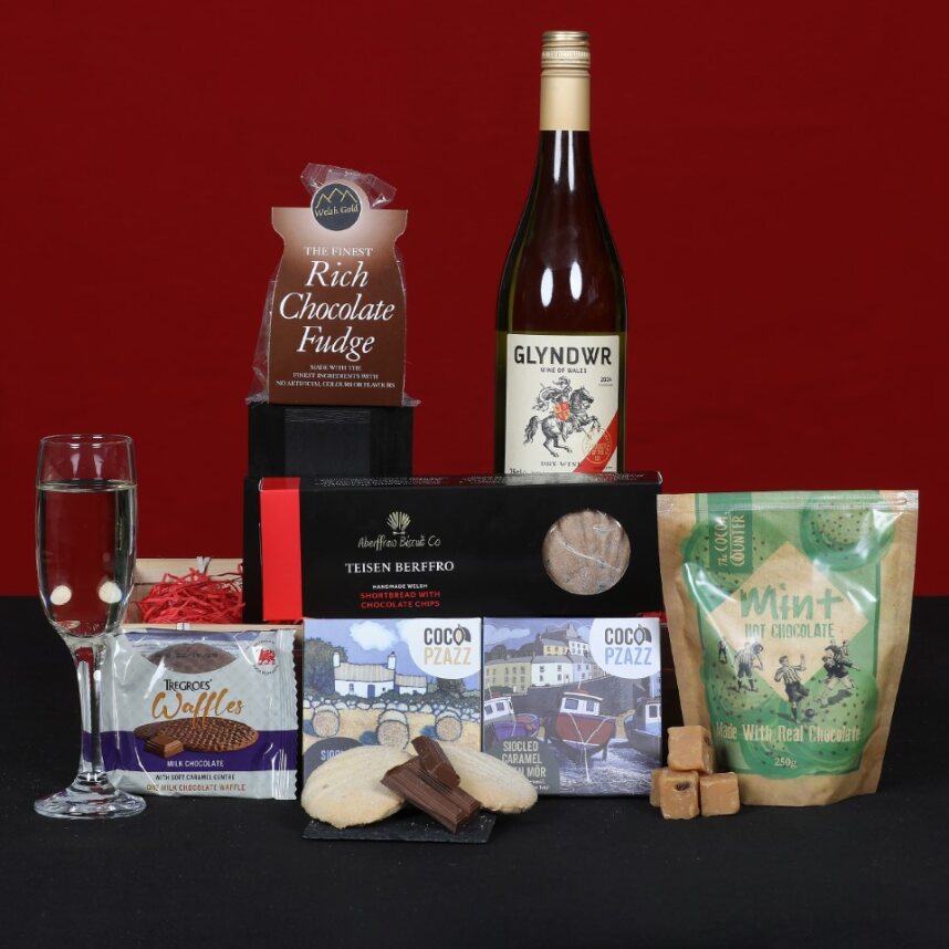 Welsh Hamper - Wine & Chocolates Hamper Food & Drink Gift Set
