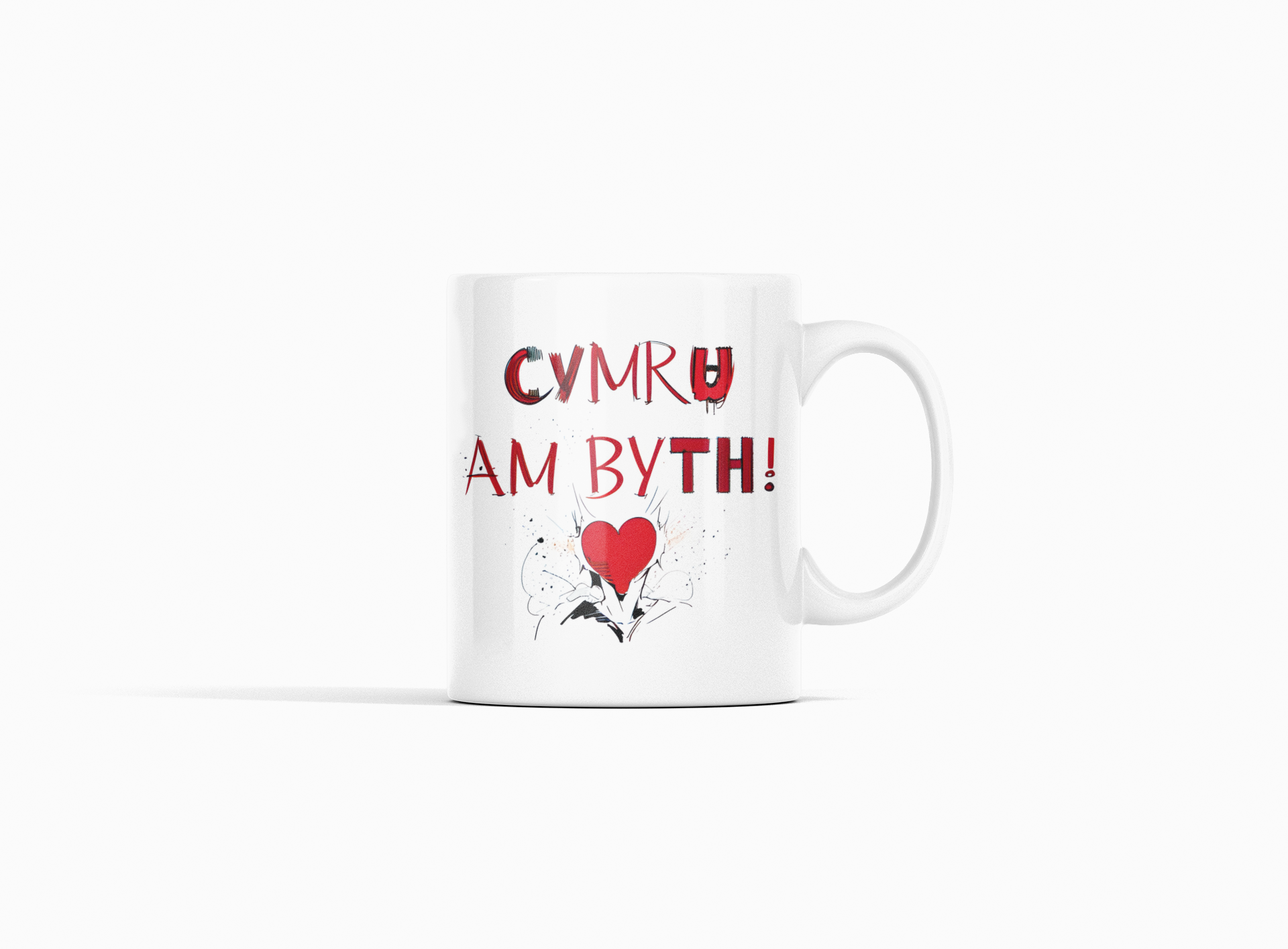 Cymru Am Byth Exploding Heart Mug