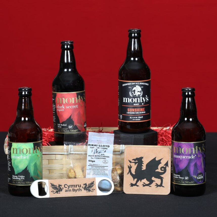 Father's Day Welsh Hamper - Monty's Brewery Gift Hamper Food & Drink Gift Set