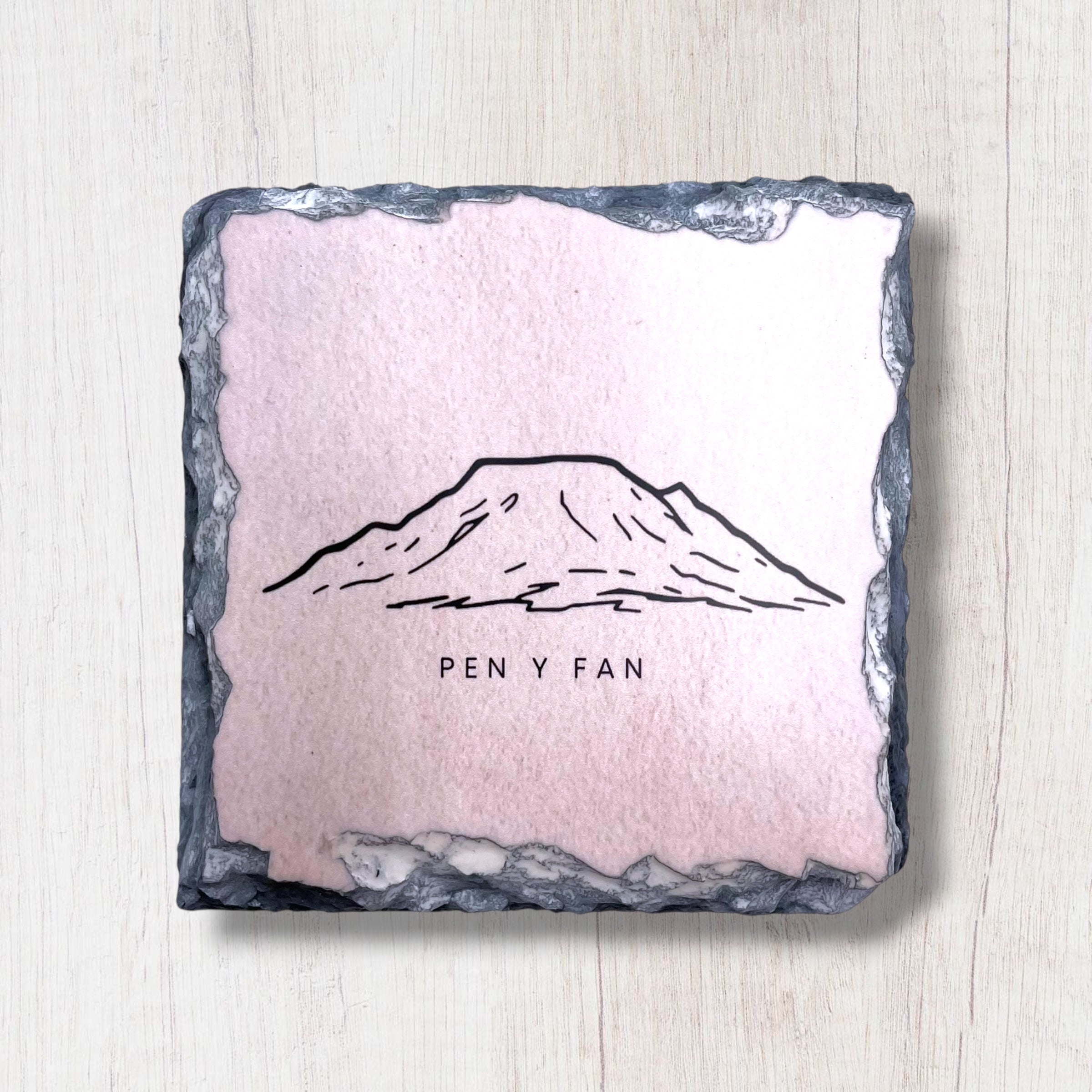 Three Welsh Peaks - Yr Wyddfa, Pen Y Fan, Cadair Idris Slate Coaster Set
