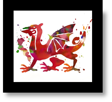 Welsh Dragon Water Colour Glass Coaster