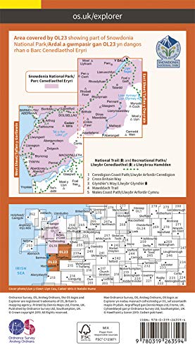 Map - OS Explorer OL 23 Cadair Idris a Llyn Tegid