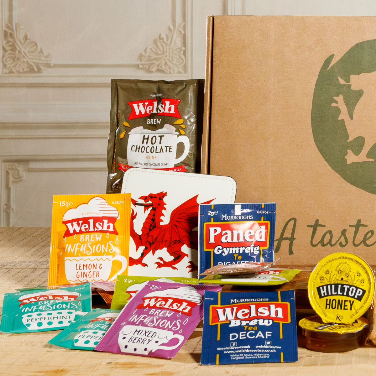 Welsh Hamper - The Hot Teas & Treats Hamper Food & Drink Gift Set