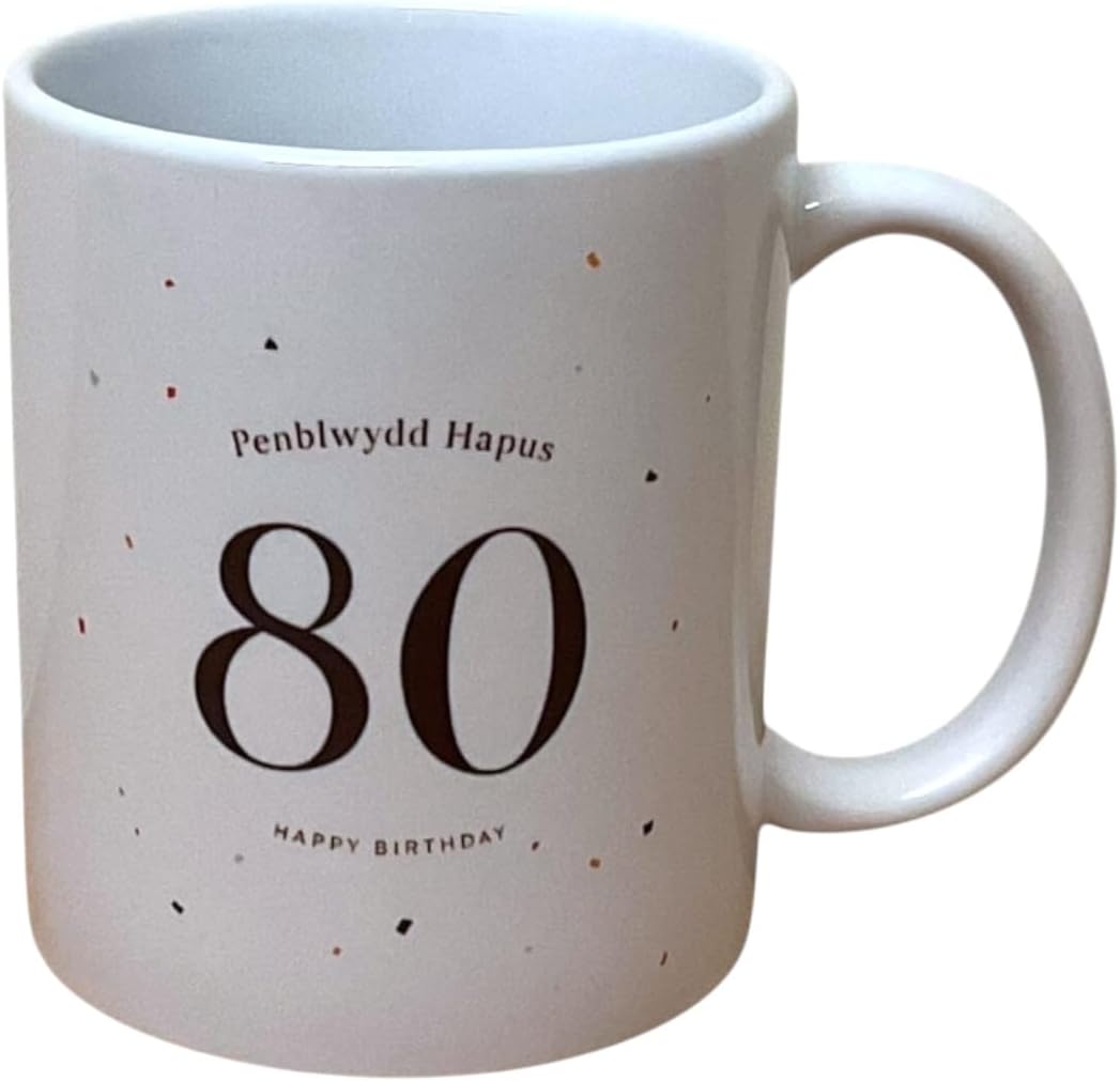 80th Penblwydd Hapus - Happy Birthday Mug