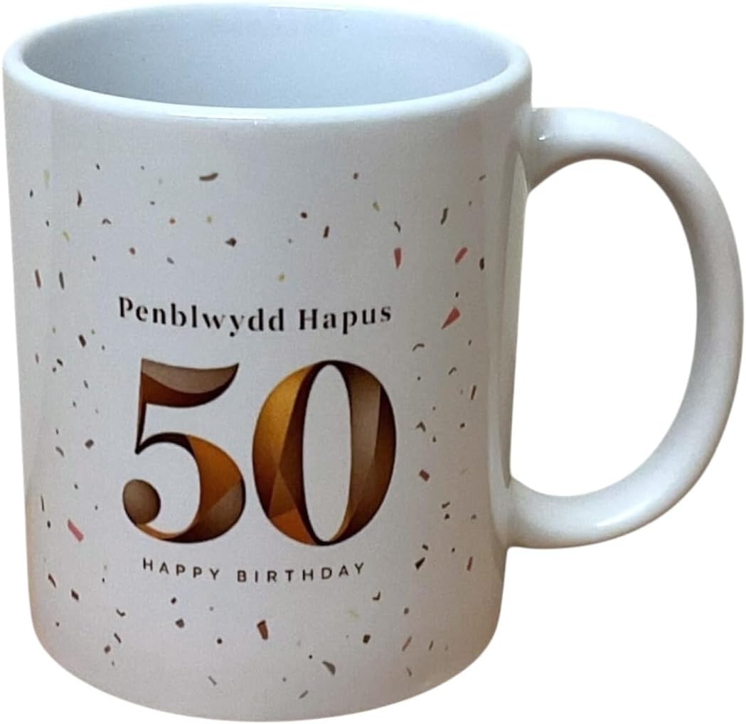 Penblwydd Hapus Happy 50th Birthday Mug