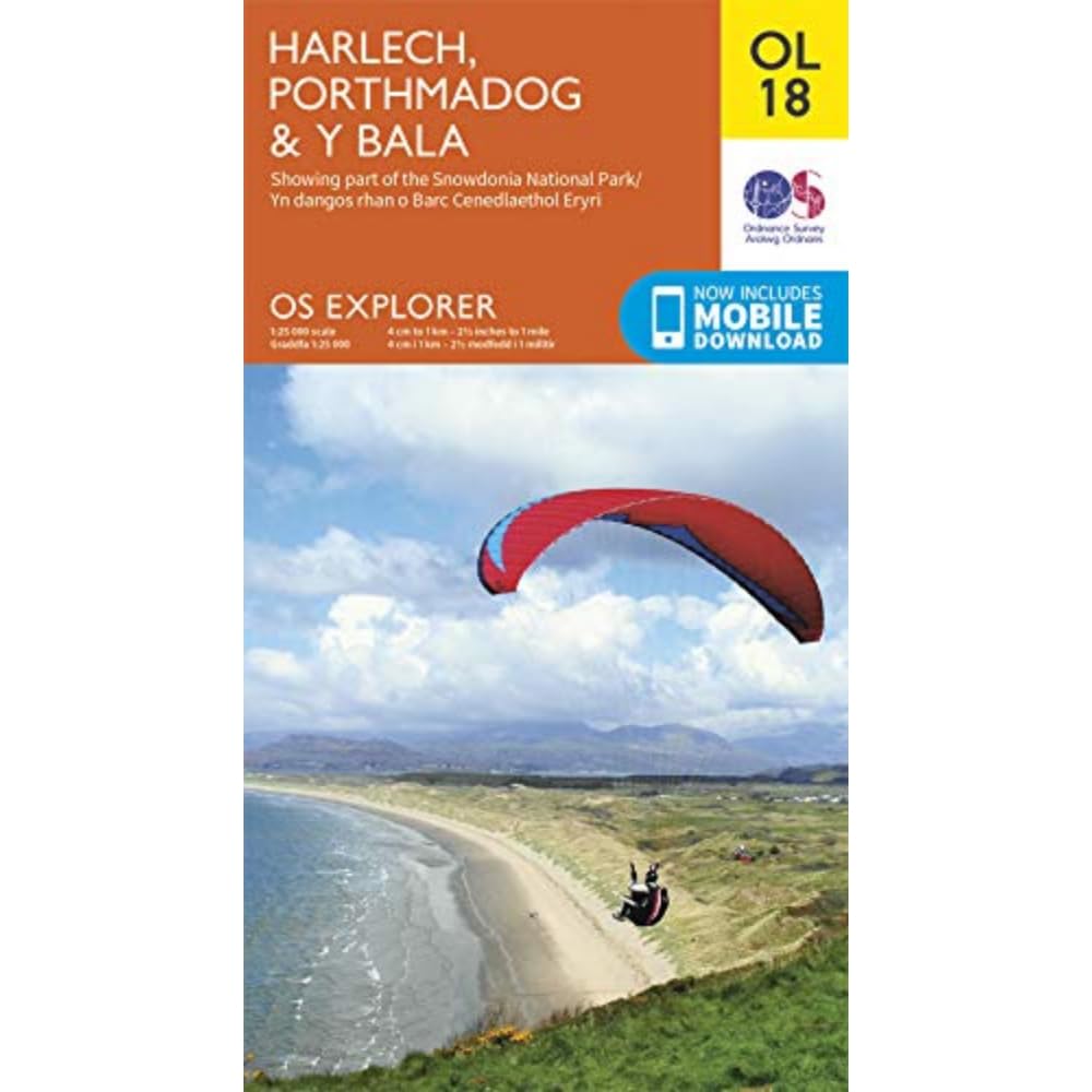 Map - O.S. Explorer OL 18 Harlech, Porthmadog & y Bala