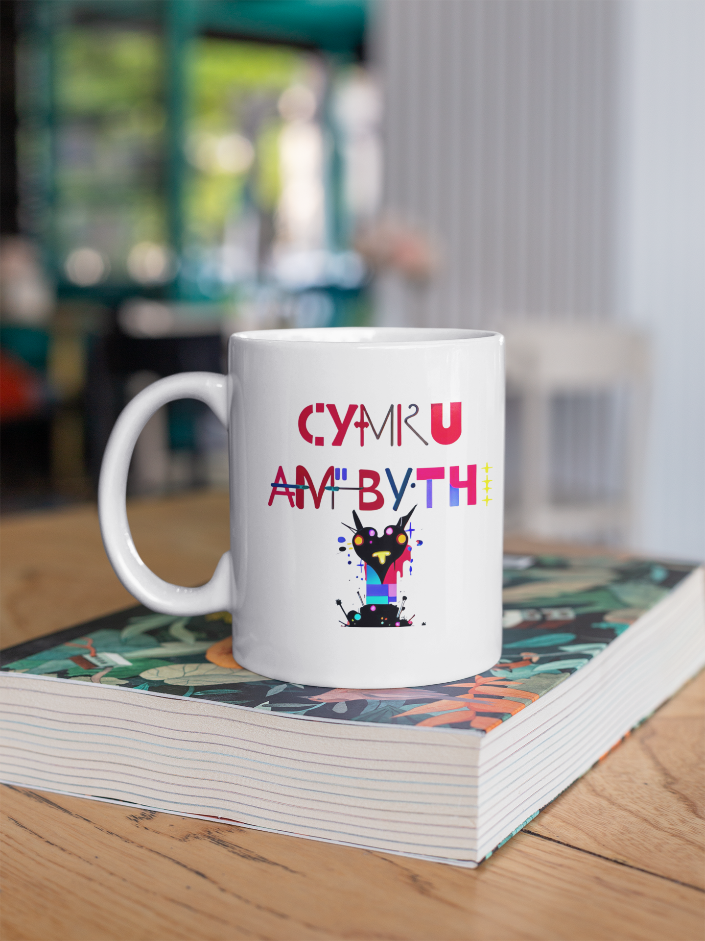 Cymru Am Byth Robot Heart Mug