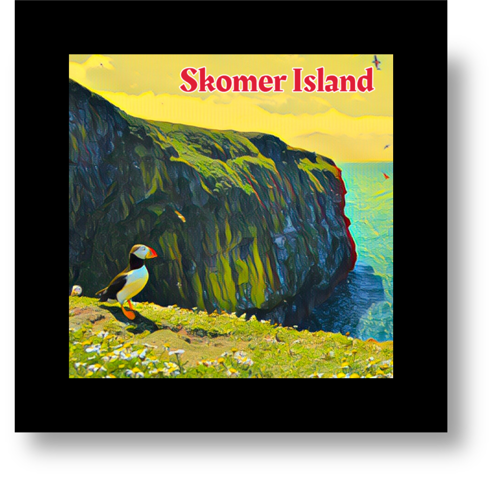 Vintage Travel – Skomer Island Glass Coaster