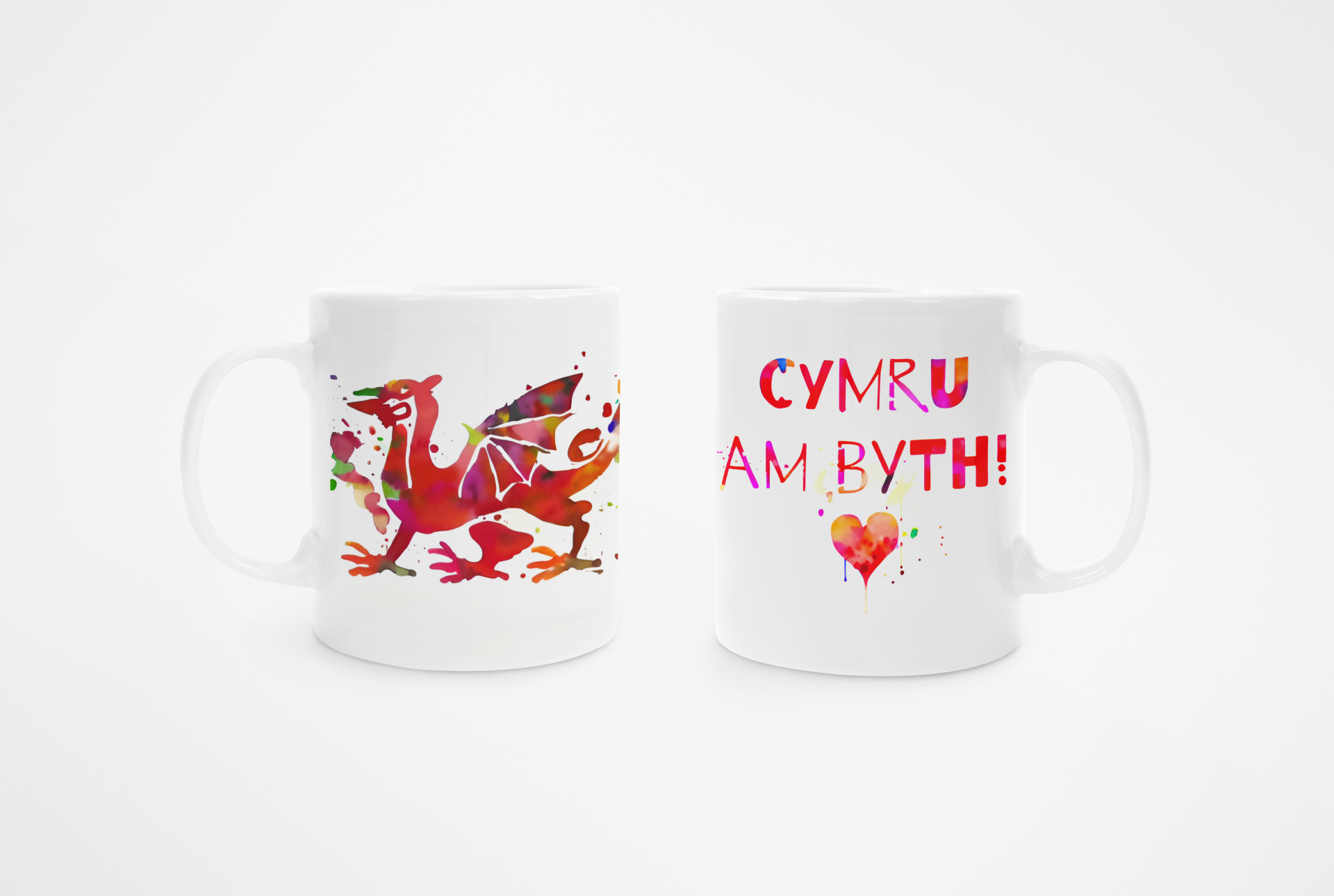 Welsh Dragon Art Cymru am byth (Wales forever) Mug