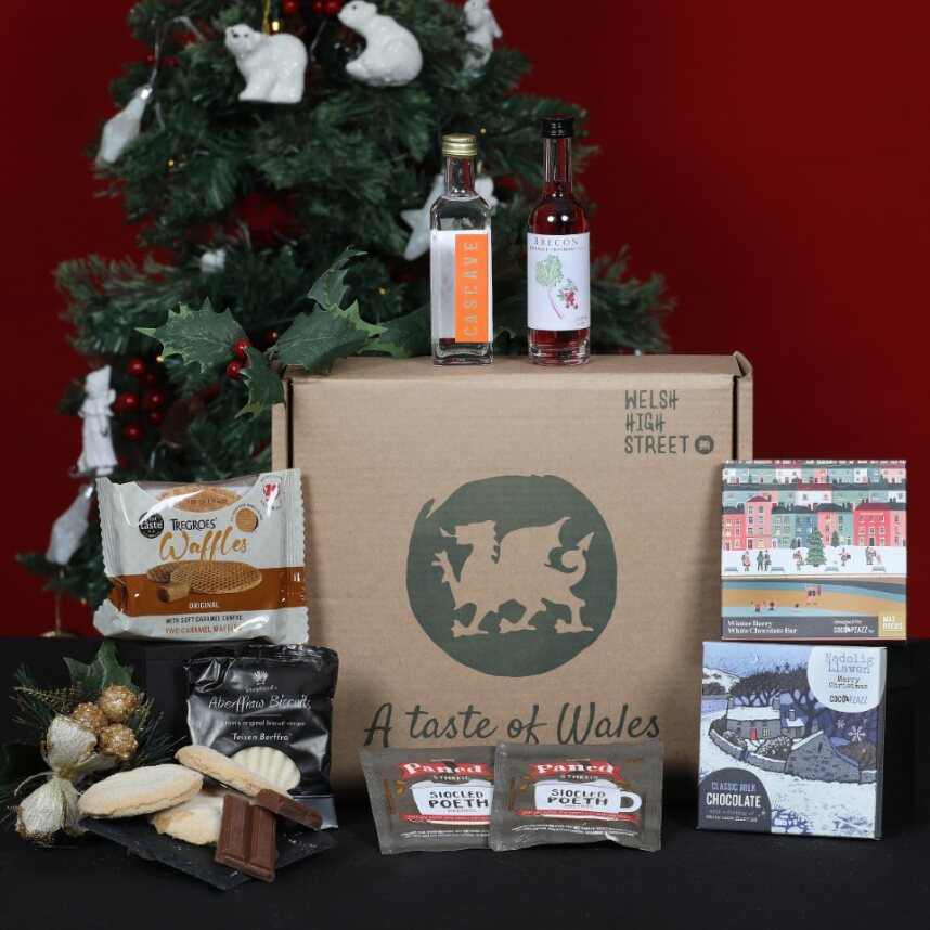 Christmas Gin & Chocolate Welsh Hamper - The Christmas Gin & Chocolate Gift Box Food & Drink Gift Set