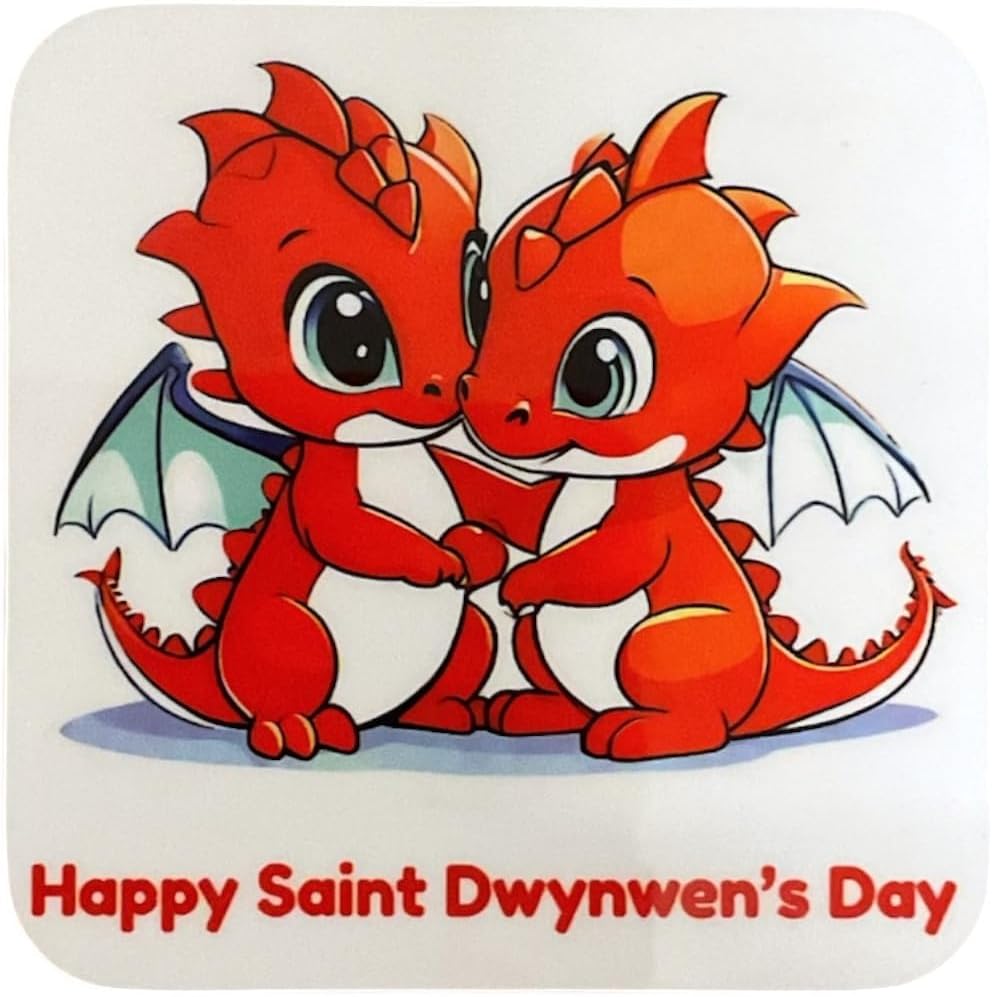 Happy Saint Dwynwen's Day - Cute Couple Coaster