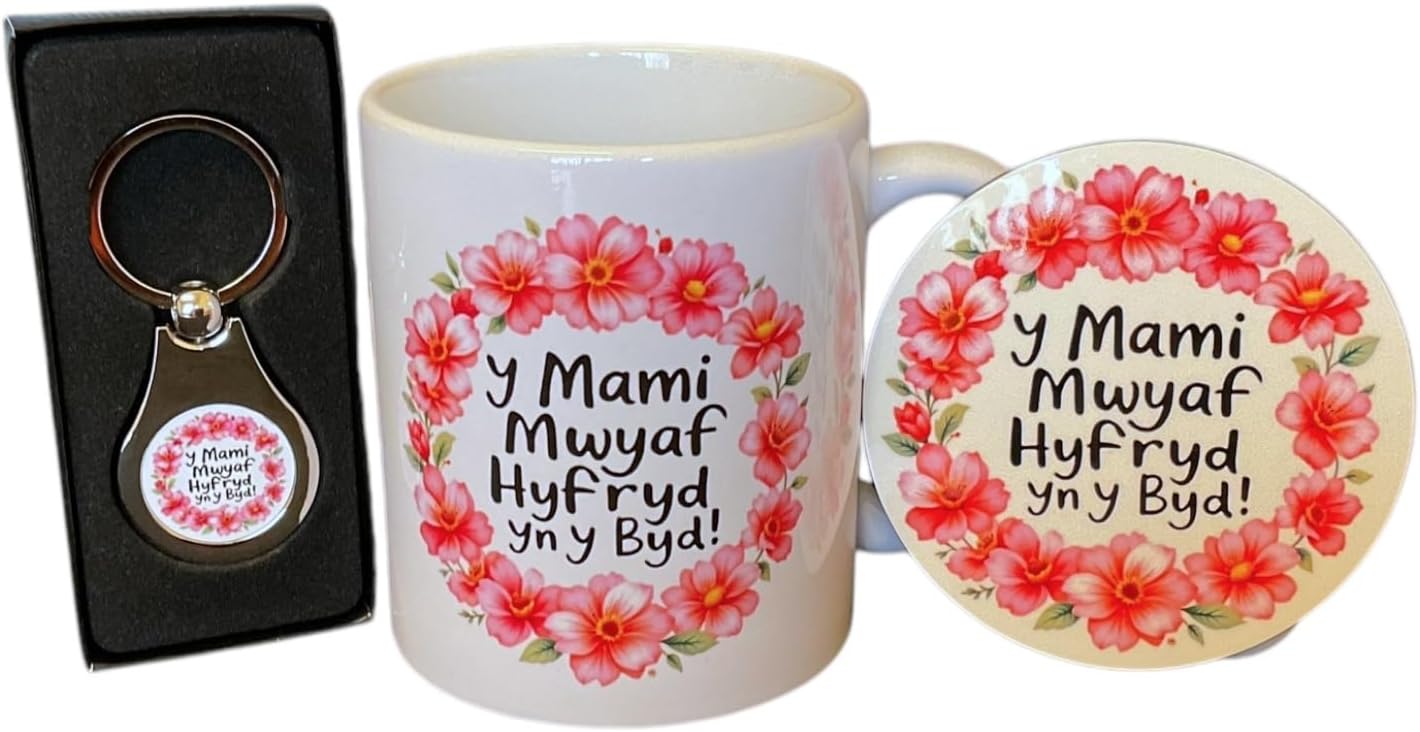 The Most Beautiful Mummy in the world (Pink Flowers) - Welsh Gift Set