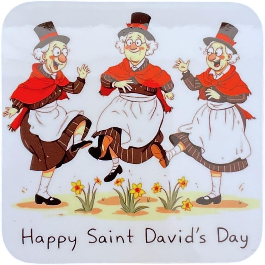 Happy Saint David's Day - Little Welsh Lady Jig Coaster