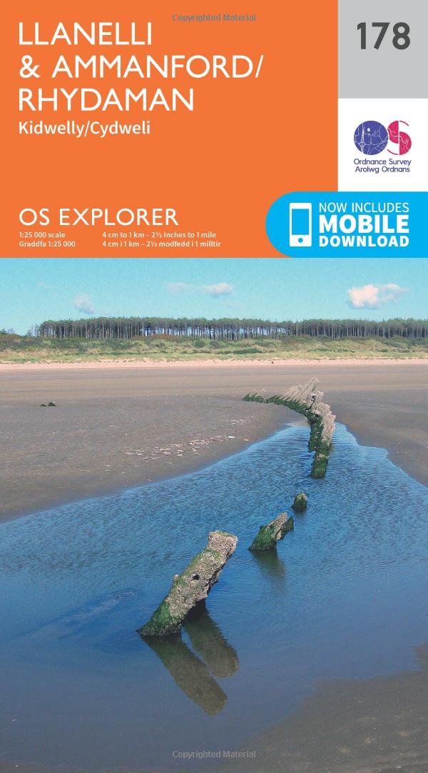 Map - OS Explorer 178 Llanelli a Rhydaman / Rhydaman