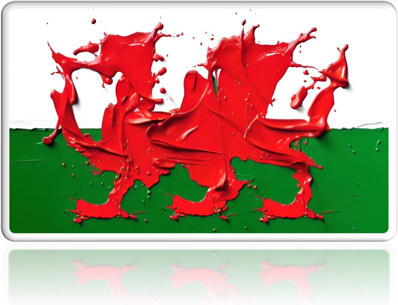 Welsh Dragon Fridge Magnet - Water Colour Edition (Oil Paint)