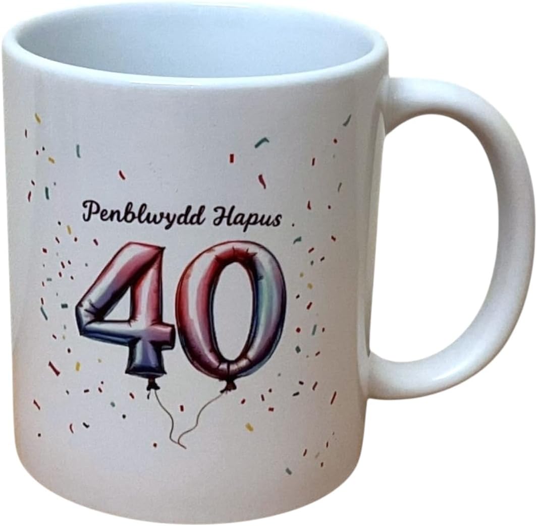 Penblwydd Hapus Happy 40th Birthday Mug