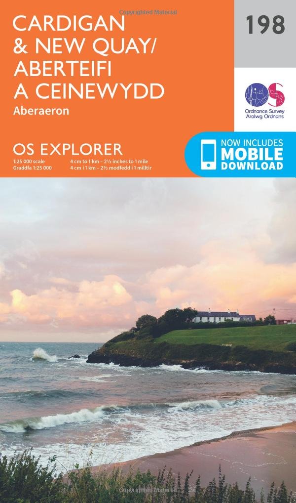 Map - OS Explorer 198 Aberteifi a Chei Newydd/Aberteifi a Cheinewydd