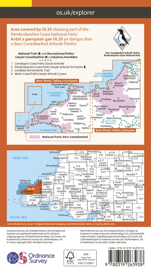 Map - OS North Pembrokeshire/Gogledd Sir Benfro OL 35