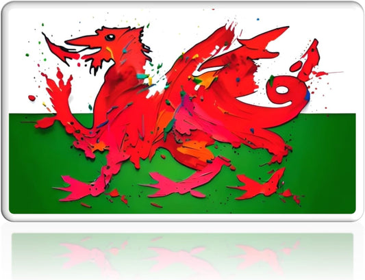 Welsh Dragon Fridge Magnet - Paint Splatter
