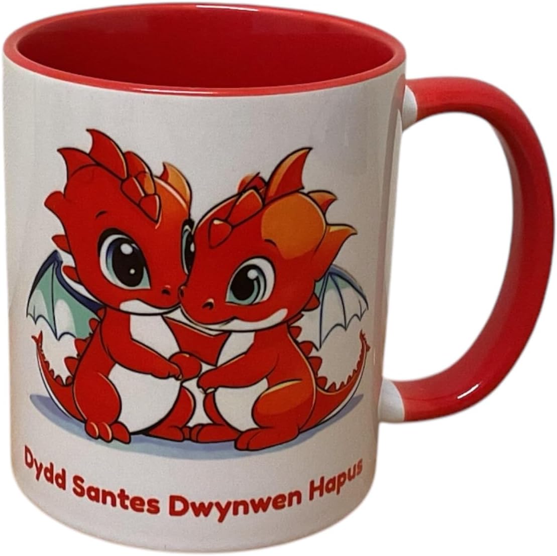 Happy Saint Dwynwen's Day - Cute Red Dragon Couple Mug