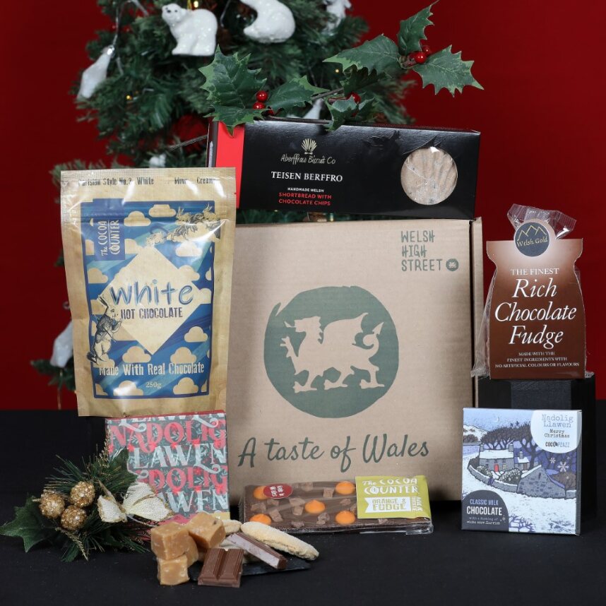 Christmas Chocolate Welsh Hamper - Welsh Christmas Chocolate Gift Box Food & Drink Gift Set
