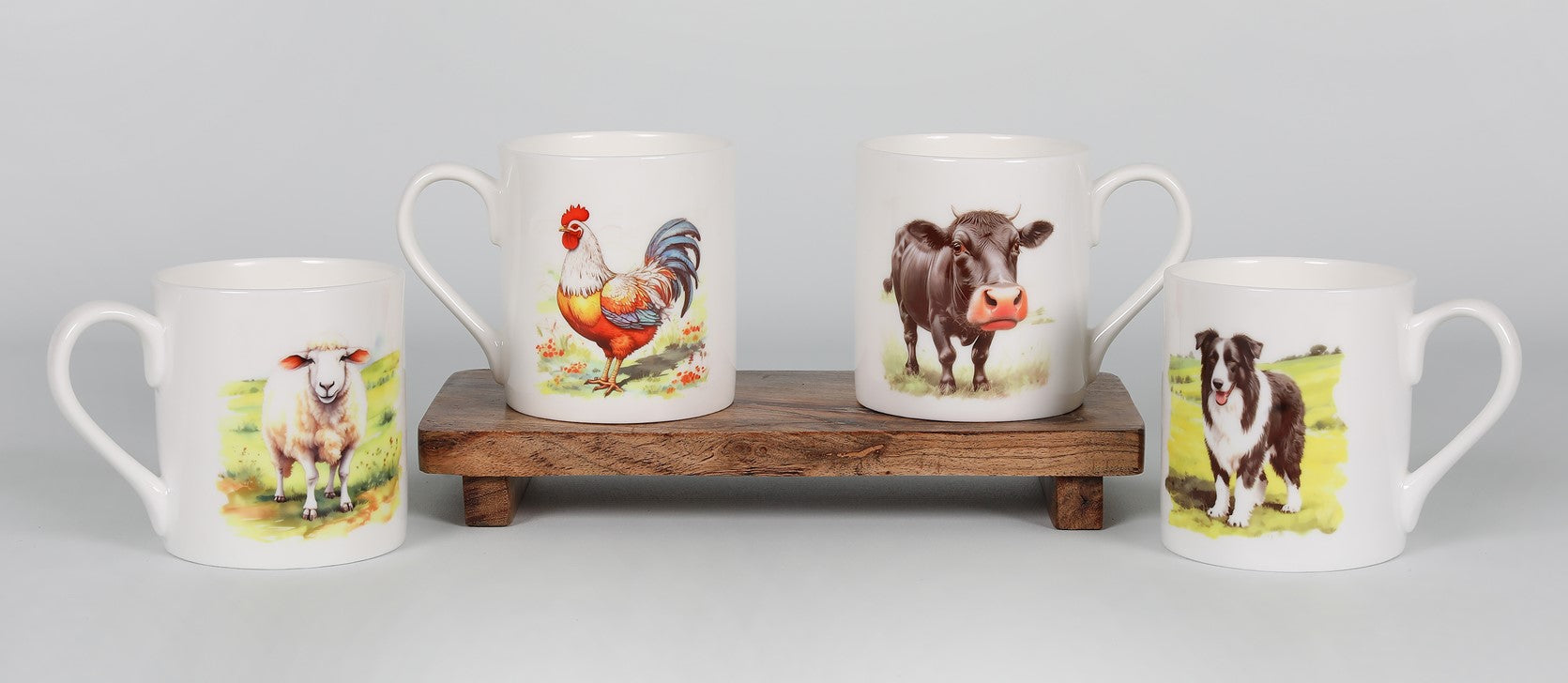 Welsh Animal Farm Bone China Mug Set