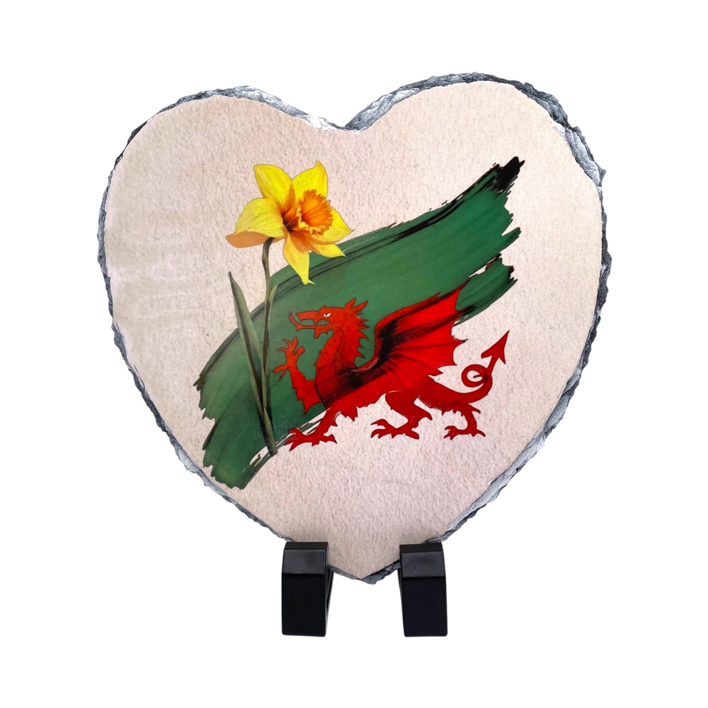 Traditional Welsh Heart Slate Display Tile