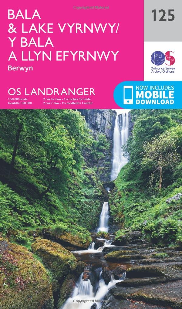 Map - O.S. Landranger 125 Bala and Lake Vyrnwy, Berwyn /Y Bala a Llyn Efyrnwy, Berwyn