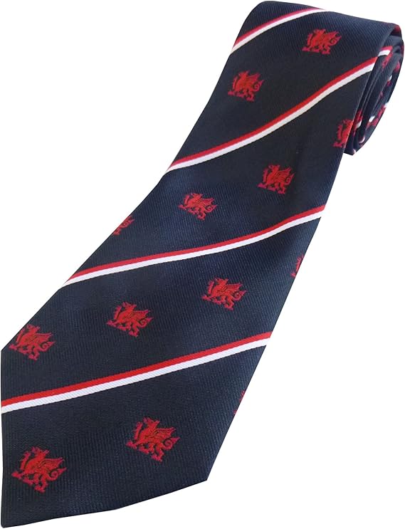 Cymru Wales Navy Welsh Dragon Neck Tie