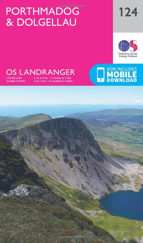 Map - OS Landranger 124 Porthmadog a Dolgellau / Porthmadog a Dolgellau