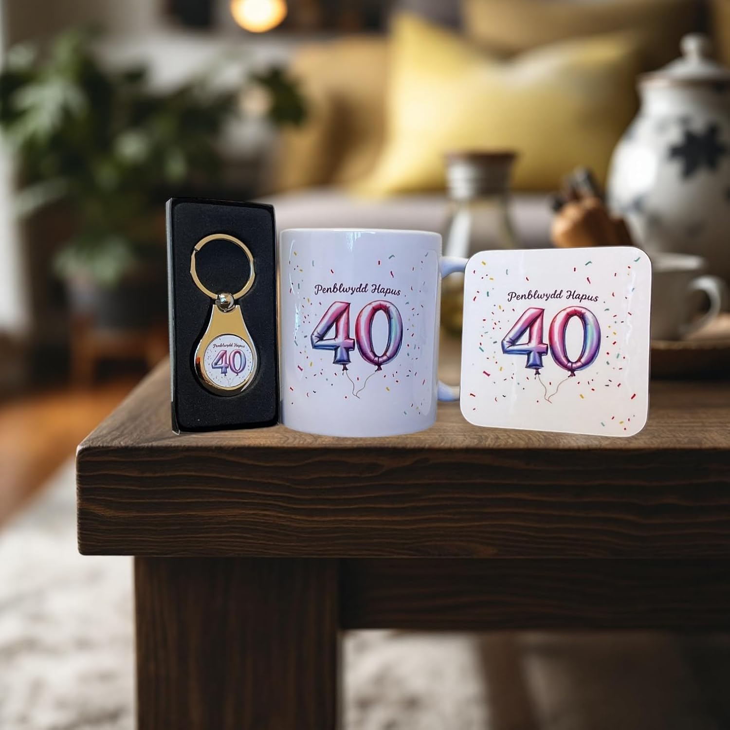 Happy 40th Birthday Gift Set - (Penblwydd Hapus)